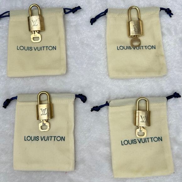 Louis Vuitton vintage brass Lock and Key CHOOSE ONE: 314, 302, 322, 318 Cleaned! - Picture 2 of 7